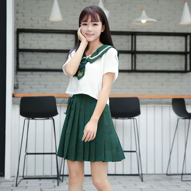 Teen Girls Japanese Korean School JK Student Uniform Sweet 2PCS/Set