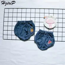 HziriP/Коллекция года; Лидер продаж; сезон лето; Новинка; модная Милая эластичная одежда с высокой талией для девочек; тонкие свободные повседневные детские джинсовые синие шорты; большие размеры