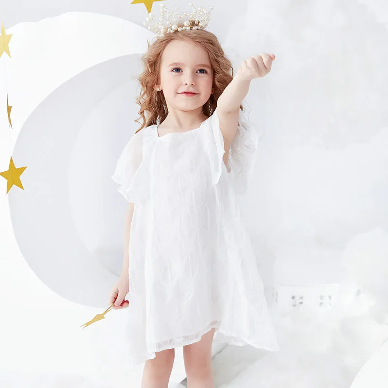 

Girls lace dress summer 2019 new children princess dress female baby dress Korean fashion pink