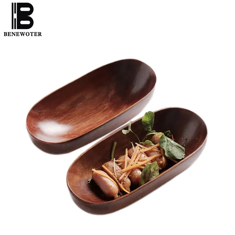 Creative Ferry Shape Dinner Plate Japanese Cuisine Sushi Handmade Wood Tableware Dessert Fruit Tray Snacks Dish Dinnerware | Дом и сад