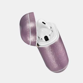 

Icarer Genuine Leather Airpods Flash Powder Protective Cover Skin Accessories for Apple Airpods Charge Box Airpods Leather Case