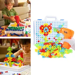 149/193 шт дети завинчивающиеся игрушечные дрели развивающие творческие мозаичный узор Строительный набор игрушки мальчик разборка сборные