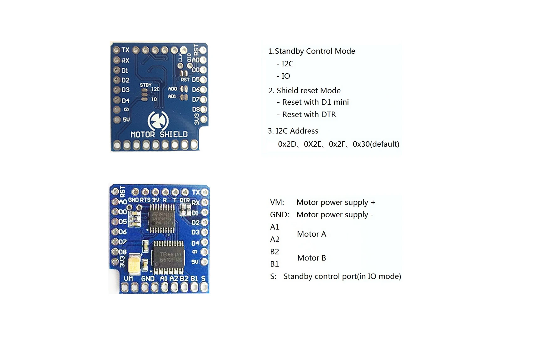 1 компл. Моторный щит для WeMos D1 Мини TB6612FNG Wemos IEC двойной моторный драйвер Щит Модуль вождения с серийным горшком