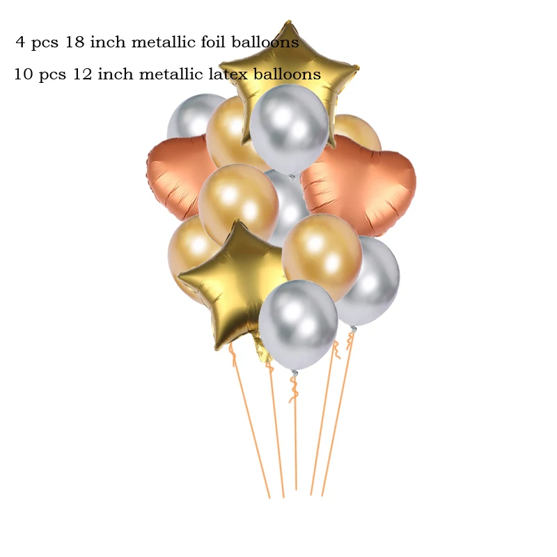 Leeiu 11 шт./компл. 16 дюймов для молодоженов, Фольга шарики для свадебного украшения розовые и золотые воздушные шары свадебный душ Декор вечерние поставки - Цвет: 21