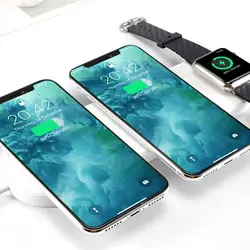 Беспроводное зарядное устройство 3 в 1 Qi для быстрой зарядки Apple Watch iPhone airpods WIF66