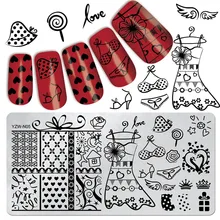 Cloakroom тема дизайн 12*6 см Прямоугольный шаблон дизайн ногтей пластина для стэмпинга# YZW-N05