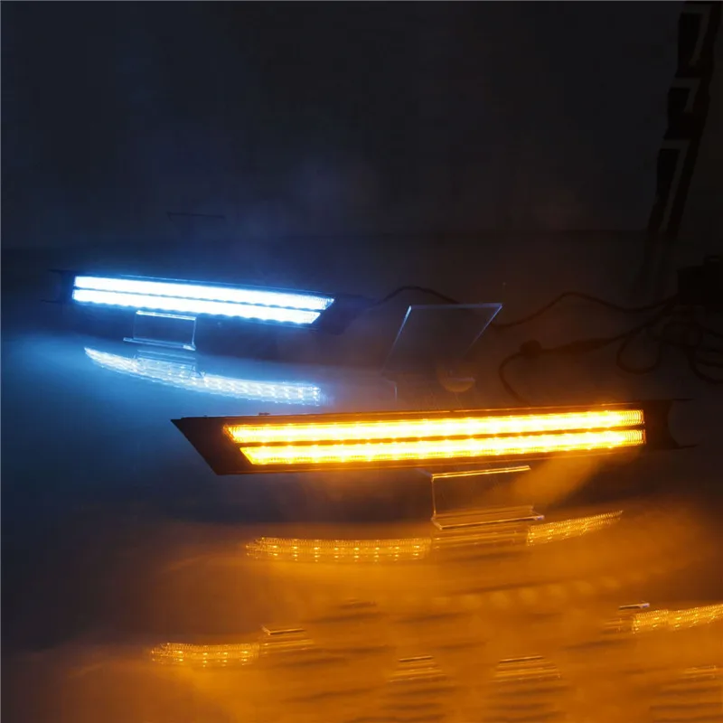 2 шт светодиодный дневного света для Mazda CX5,- течет поворотов реле ABS 12 V DRL Фары противотуманные украшения