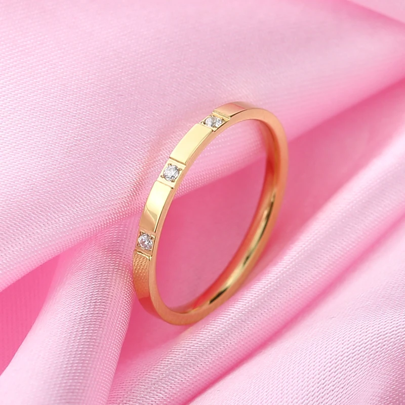 Innopes романтические кубические циркониевые кольца для женщин мужские свадебные ювелирные изделия розовый золотой и серебряный цвета подарок из нержавеющей стали