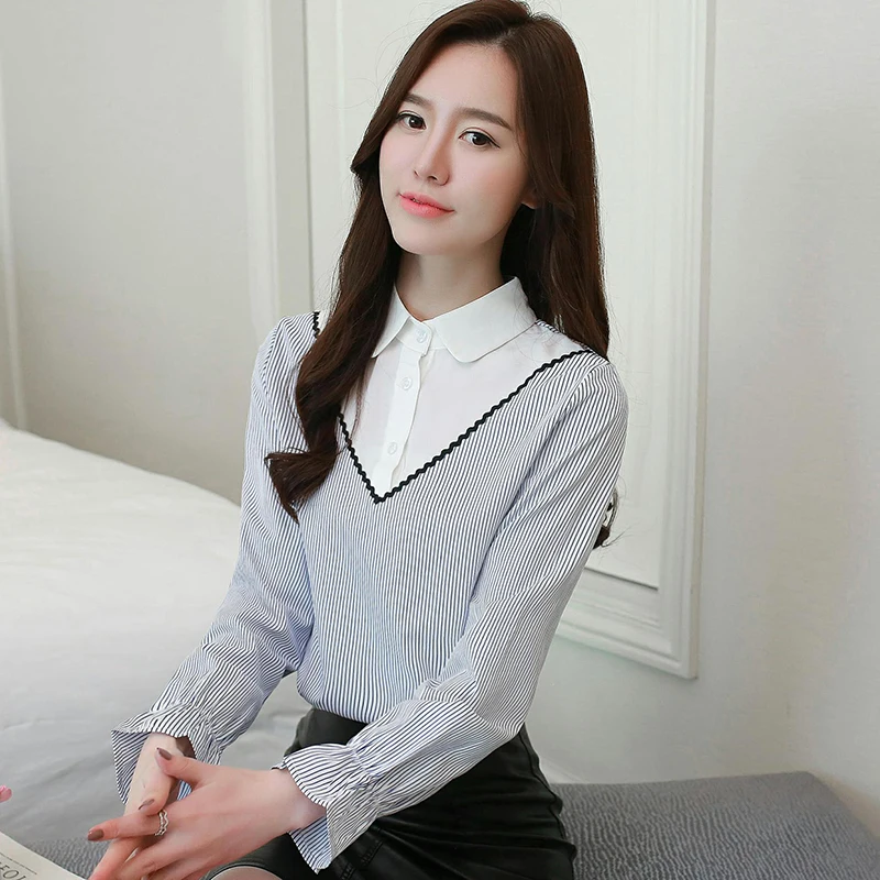 Для женщин s Топы и Блузка Серый Дамы топы Повседневное Blusa рубашка с длинными
