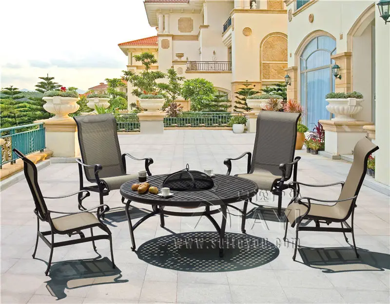 5 piece leisure Best selling cast aluminum table and ...