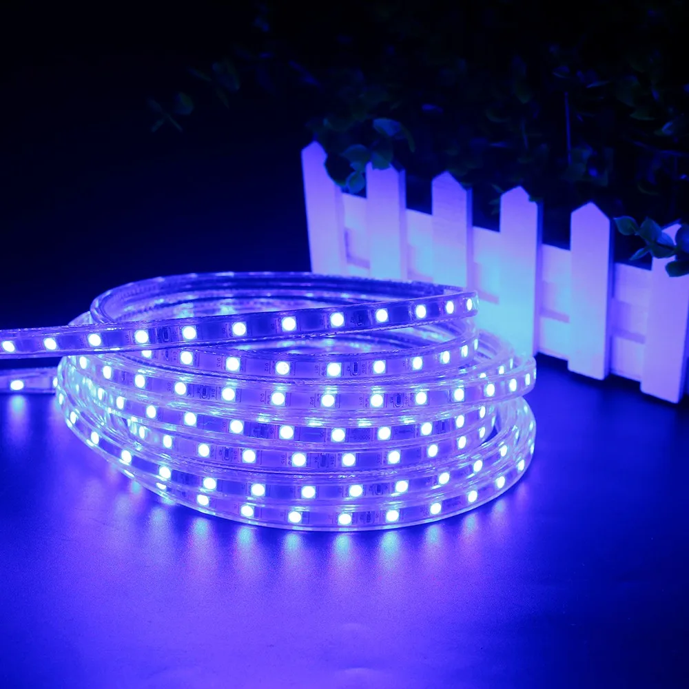 1-25 м 220 В 5050 LED подсветкой с ЕС Plug 60leds/метр водонепроницаемый Детские площадки hotel домашние открытый декор использовать ур