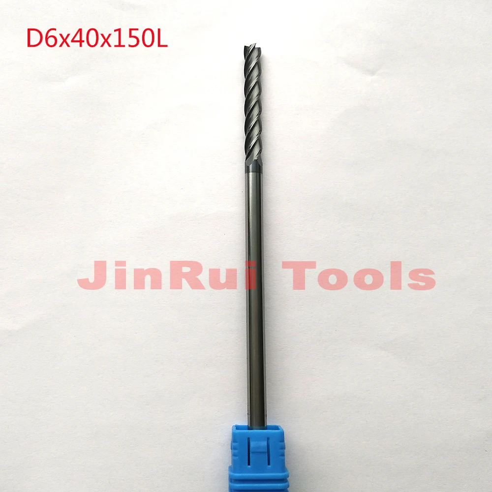 

1pc D6*40*150L HRC55 4 Flutes Flat Square Solide Carbide End Mills CNC router bit milling cutter Tools Knife fresa