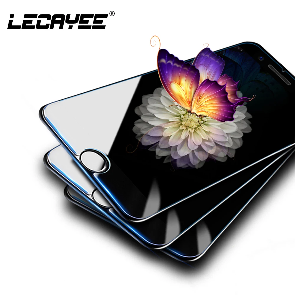 

LECAYEE Screen Protector Tempered Glass For iPhone 7 6 6s Plus for iPhone 5s 5 5C SE 4S Toughened Protective Glass Film 2.5D HD