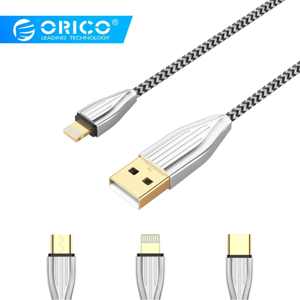 

ORICO KTM1 USB Cable Braided Portable Cable Charge for Mobile Phone 2.1A Fast Charge Data Cable for iPhone Tablet