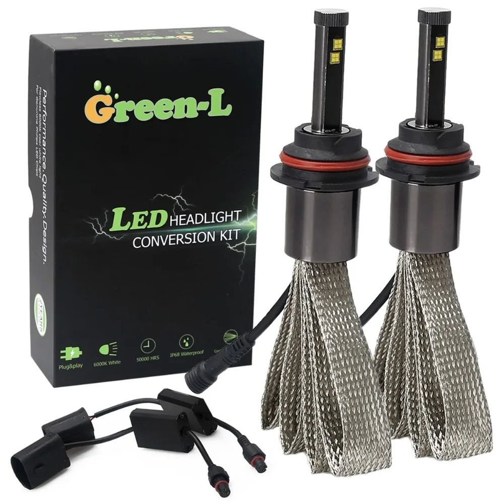 Зеленый L 11700Lm светодио дный 9004 фар комплект d2s h4 h7 H1 h11 h3 h13 9007 880 6000 К туман огни