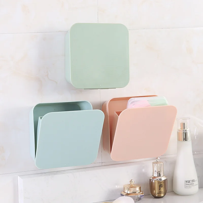 

Multi-Function Bathroom Shelf Free Punch Paste Free Switch Wall-Mounted Waterproof Storage Box Rack Bathroom Accessories