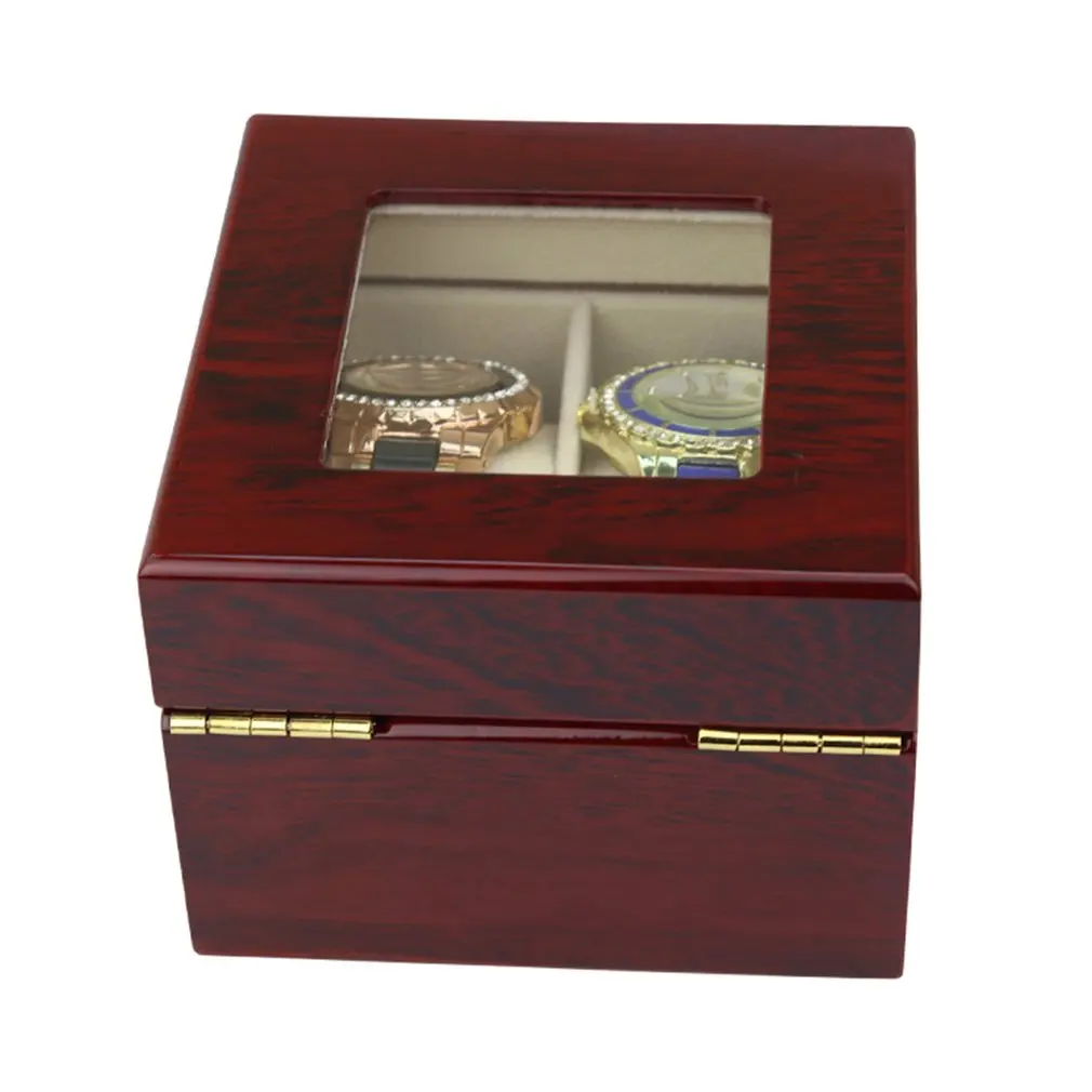 2/10 сетка твердая Красная деревянная коробка для часов ювелирный дисплей держатель Упаковка-органайзер чехол для часов браслет коробка для хранения Caja Reloj