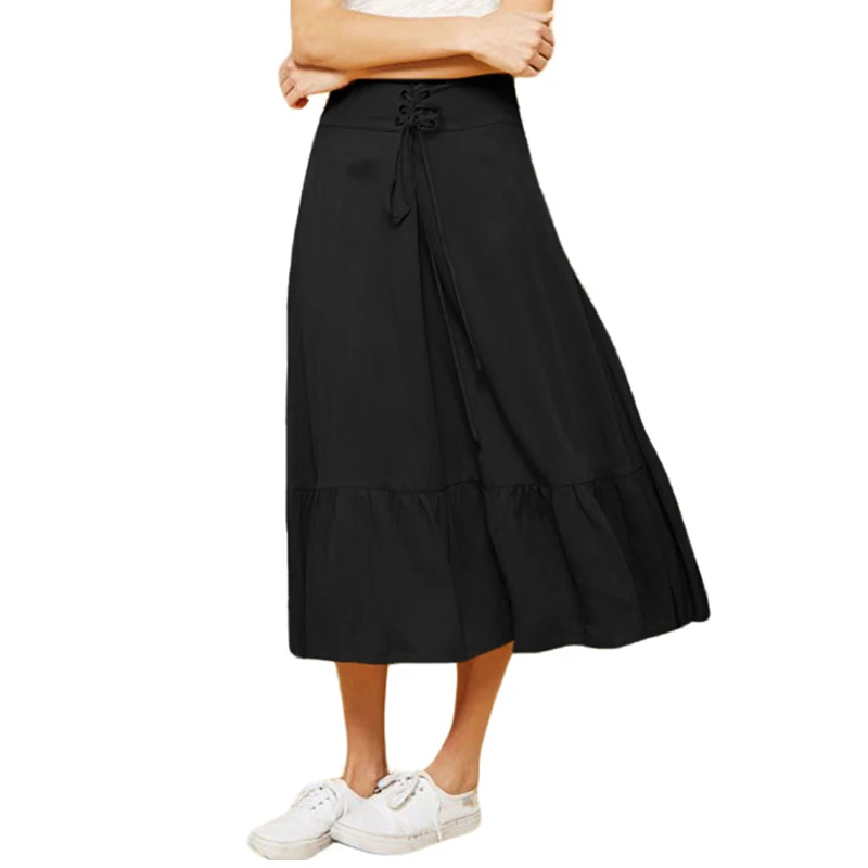 LORDXX-High-Waisted-Skirts-Womens-Lace-up-Black-Casual-Summer Ruffle-Hem-A-line-Midi-Long-Skirt-for-women-3