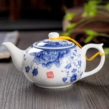 Keramik reise büro Tee-set einzigen teekanne, Blauen und weißen porzellan teekanne 220 ml