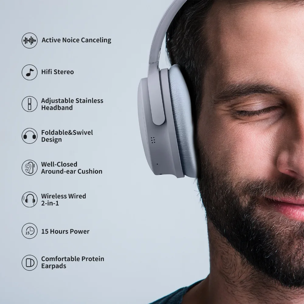 Bluetooth com Caixa de Caso Microfone para Telefones Cancelamento de Ruído Fones de Ouvido sem Fio Fones de Ouvido Fone de Ouvido com Microfone Caso sobre a Orelha Ativo sobre a Orelha Fone de Ouvido com Celulares - Image 4
