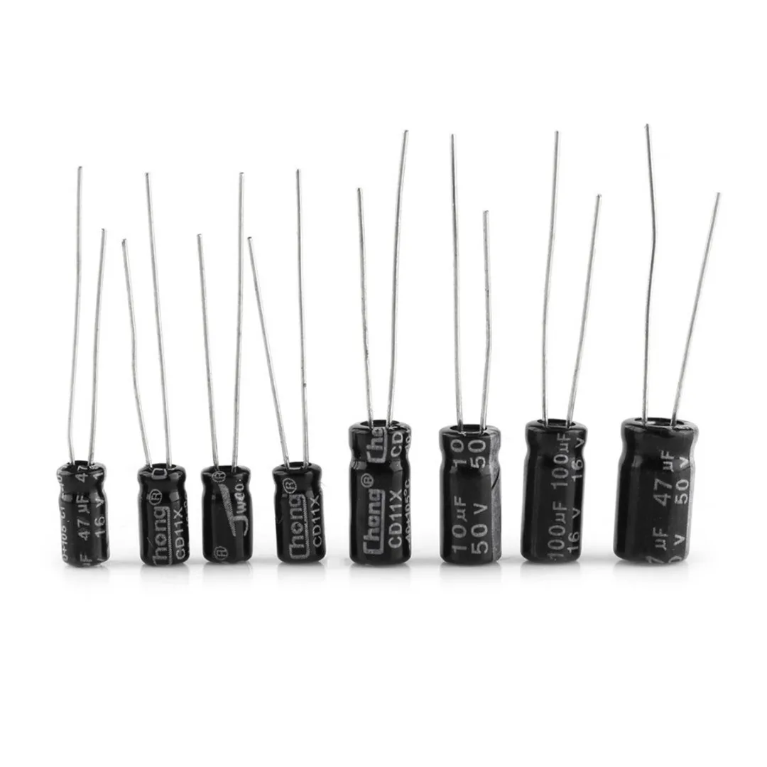 

500pcs 24 Values Aluminum Electrolytic Capacitors Assortment Box Kit Low frequency 0.1UF-1000UF 16V-50V Mayitr