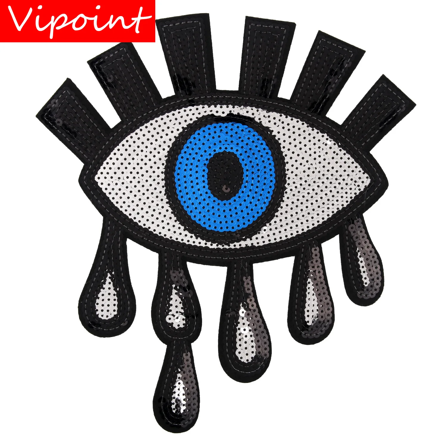 

VIPOINT embroidery Sequins big eyes patches tears patches badges applique patches for clothing JW-26