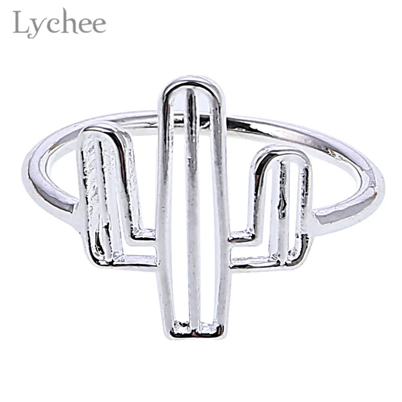 Lychee трендовые металлические кактусы полые женские кольца Золотой Цвет