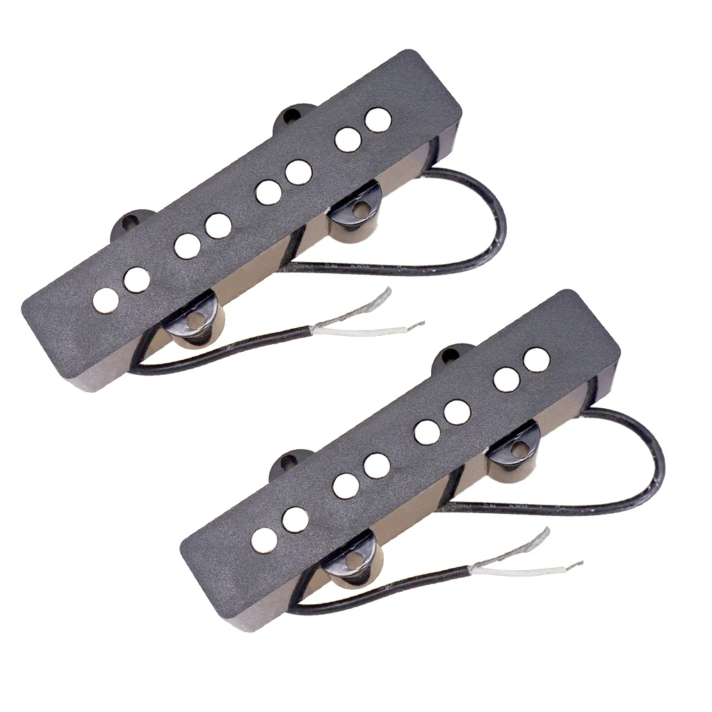 Tooyful Exquisite 2Pcs Black Electric Bass Open Pickups DIY for JB Jazz Bass Musical Instrument Accessory