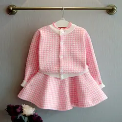 MERI AMMI/2 предмета, детская одежда для девочек весенне-осенний вязаный кардиган + низ для От 3 до 8 лет девочек J761