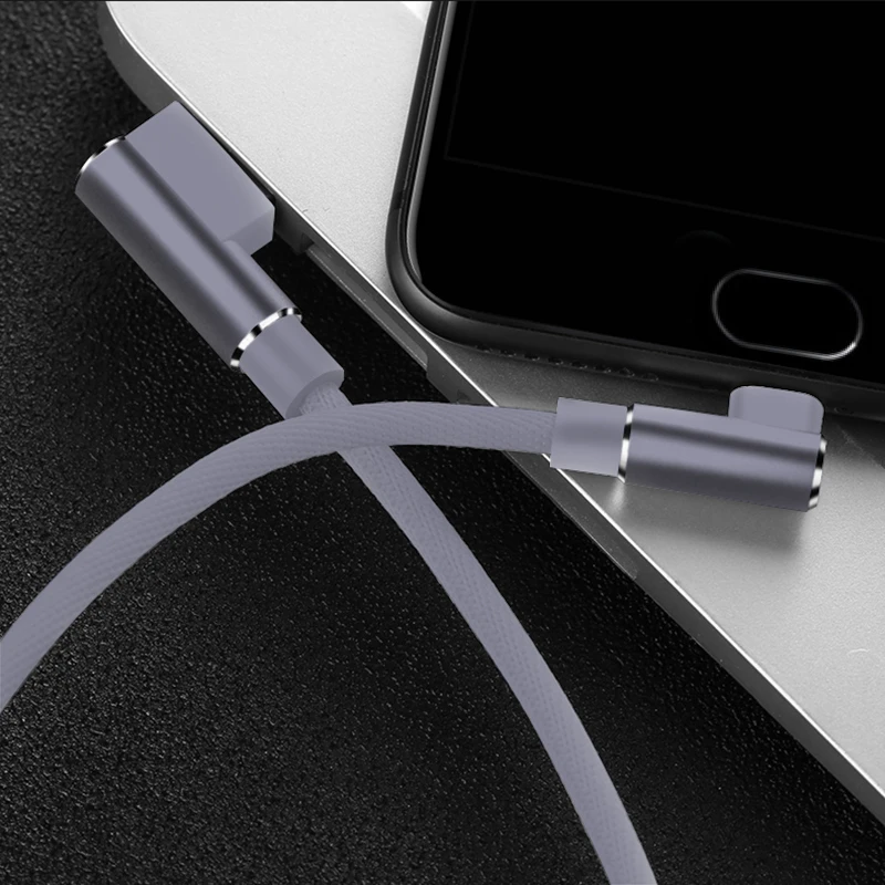 1, 2, 3 м usb type C 90 градусов 3A кабель для быстрой зарядки usb c type-c шнур для передачи данных зарядное устройство usb-c для samsung S8 S9 Note 9 8 Xiaomi Mi 8