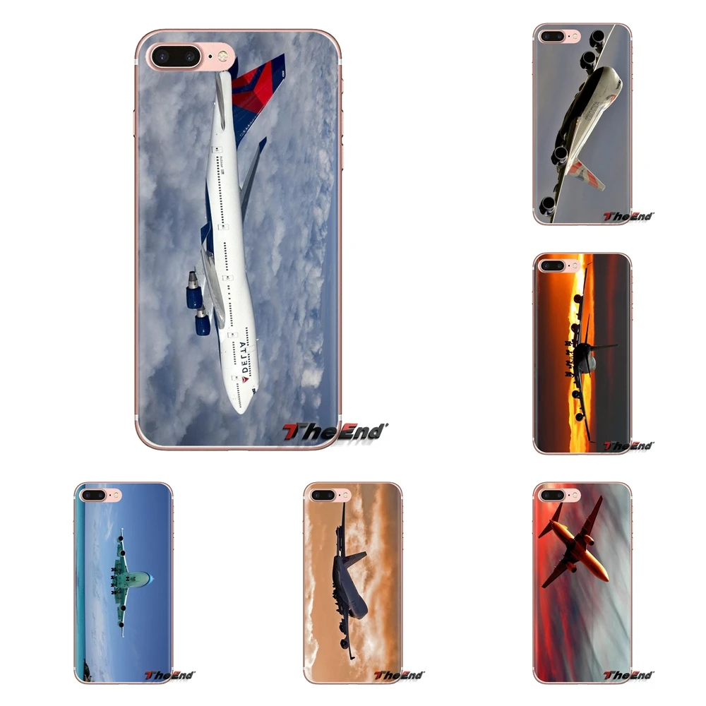 Boeing 747 летающий самолет закат для Xiaomi Redmi 4A S2 Note 3 3S 4 4X5 Plus 6 7 6A Pro Pocophone F1 прозрачный