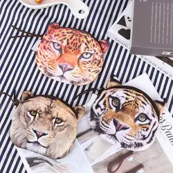 1 шт., женская сумка для монет с милым тигром и леопардовым львом, с принтом лица, кошелек для девочек, сменный Карманный чехол, женский