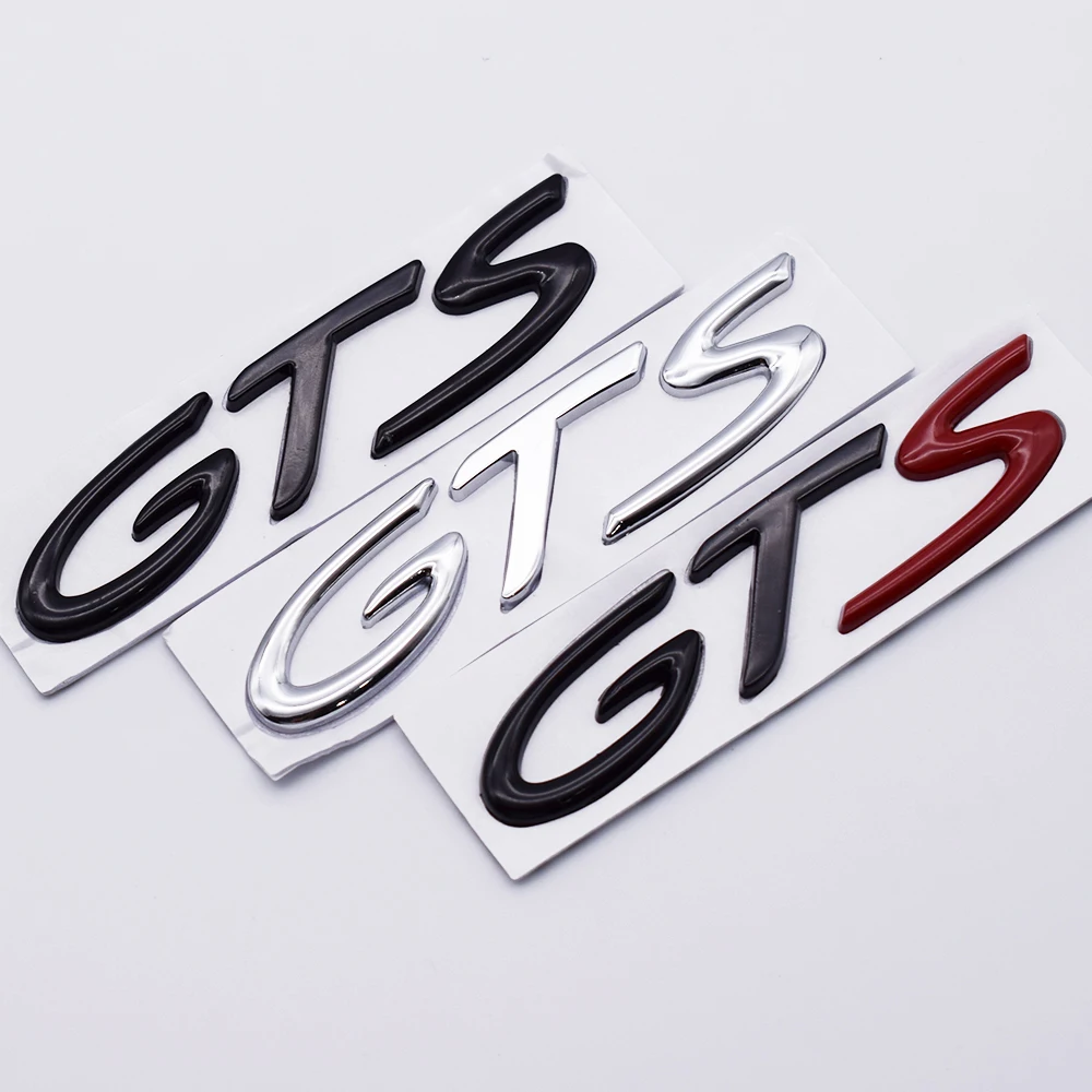 

Car Styling GTS Sticker For Porsche Cayenne Macan 911 Panamera 4 Sport Turismo Turbo Cayman 718 Trunk Decals Metal Emblem Badge
