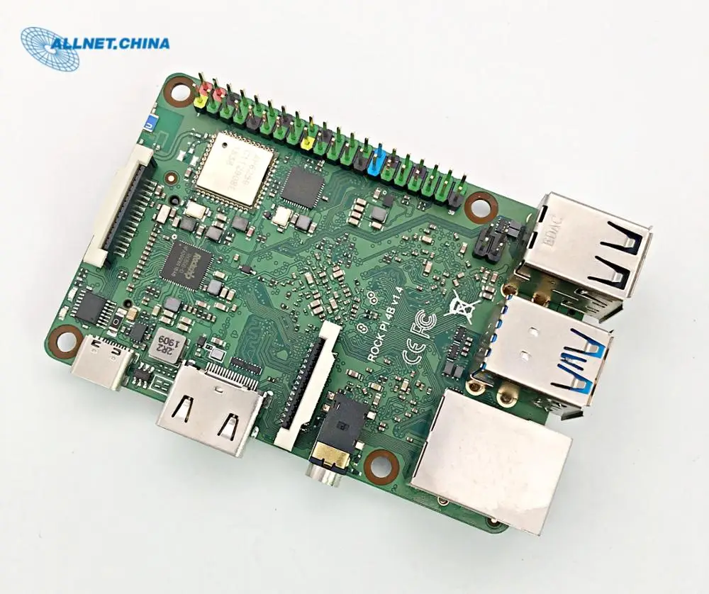 Плата разработки RK3399 ROCK PI 4B 4 Гб v1.4 с флэш радиатором SPI Мб плата расширения M.2 16G eMMC
