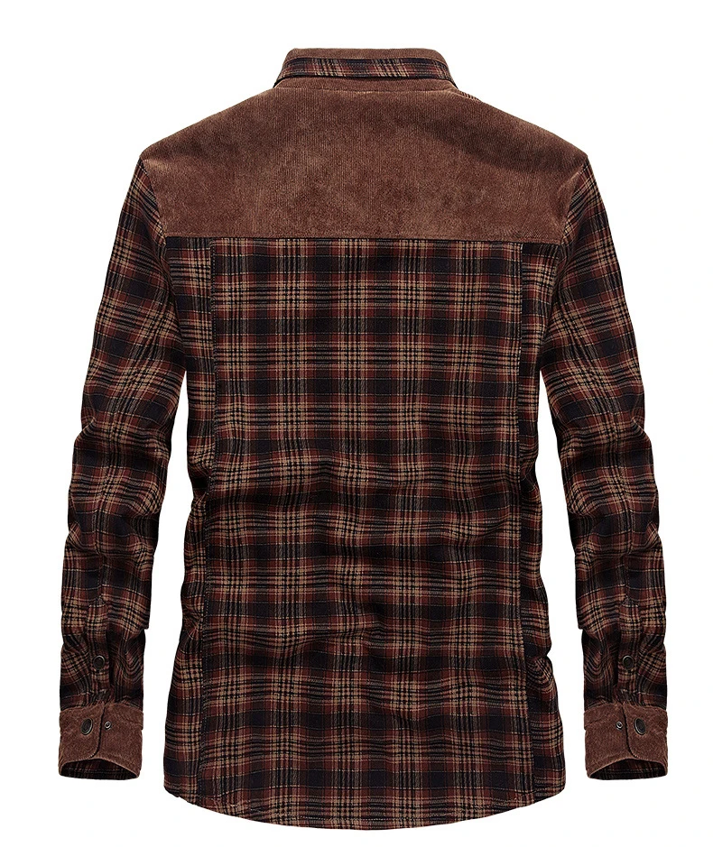 Зимние мужские флисовые рубашки, мужская рубашка, высокое качество, клетчатая теплая хлопковая Повседневная рубашка, Мужская брендовая одежда, утепленная рубашка AF13136