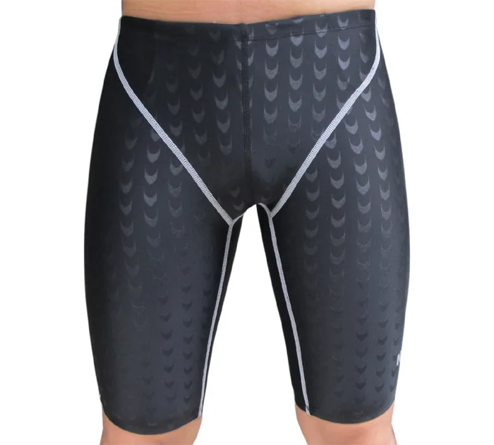 Men Swim Jammer Sharkskin Swimwear Long Swimming Trunks Competition Waterproof Professional Mens