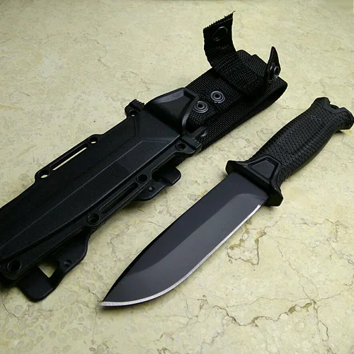 

Black Color Hunting Knife for camping tools Tactical knives Full or Serrated Fixed Blade Knife + Sheath!