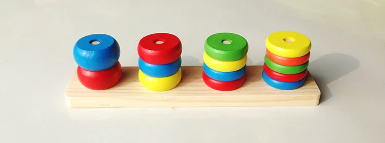 Детские деревянные блоки, геометрические строительные блоки, обучающие материалы по Монтессори, 8 комплектов, деревянные развивающие игрушки