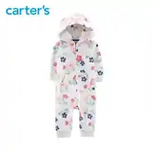 

Carters 1-Piece baby children kids clothing Girl Fall & Winter 3D ears Hooded Fleece Jumpsuit 118H672/118I712