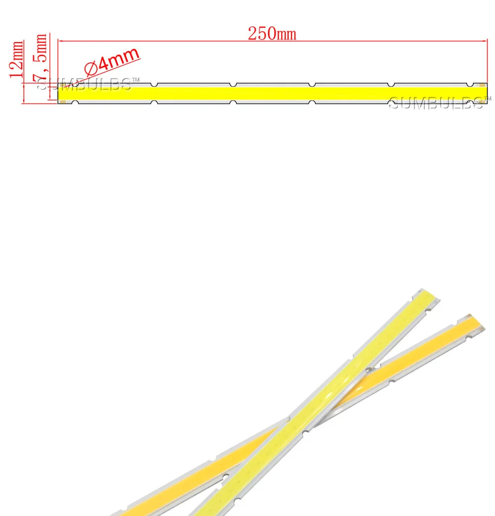 250x12MM 12V COB LED Bulb Strip Lamp 10W Ultra Bright 1000LM 25CM Bar Light for DIY Car Work Table House Lighting (1)