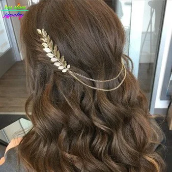 3 Styles ! 2017 Summer Style Bohemia Leaves Head Crown Gold/Silver Chain And Leaves Hair Comb Wedding Hair Accessories Bijoux