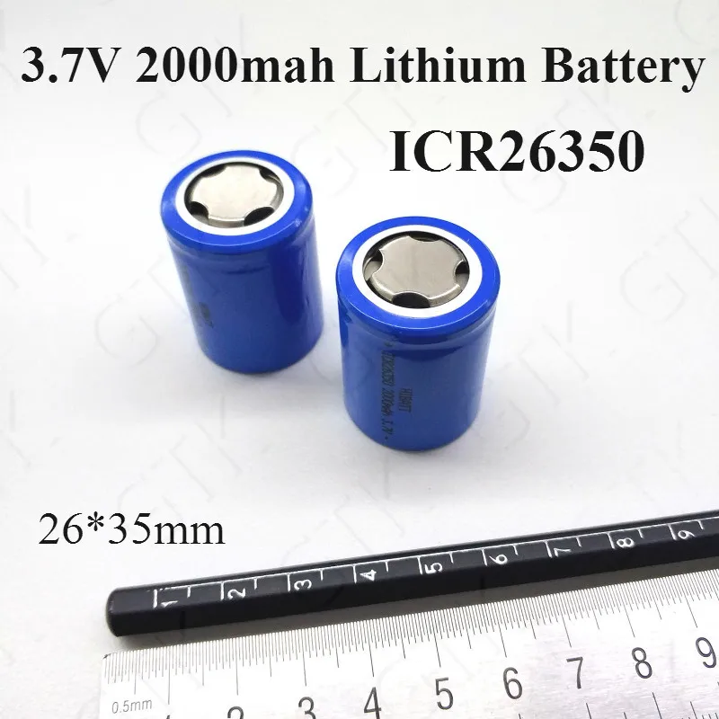 Аккумуляторная батарея 3 7 в 2000 мАч 26350 литий кобальт 26650 12 шт.|26650 rechargeable battery|26650