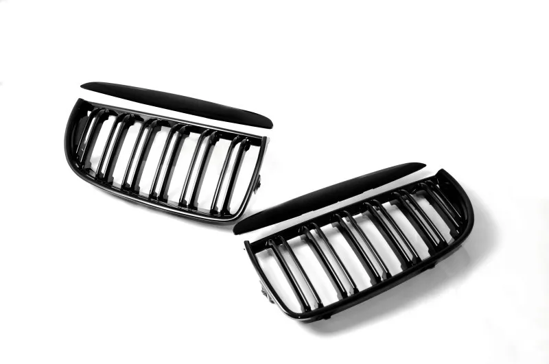 Тире двойной линии двойной рейки стайлинга автомобилей решетка внешней отделки для BMW 3 серии E90 320 328 330 335 2005 2008 блестящий черный