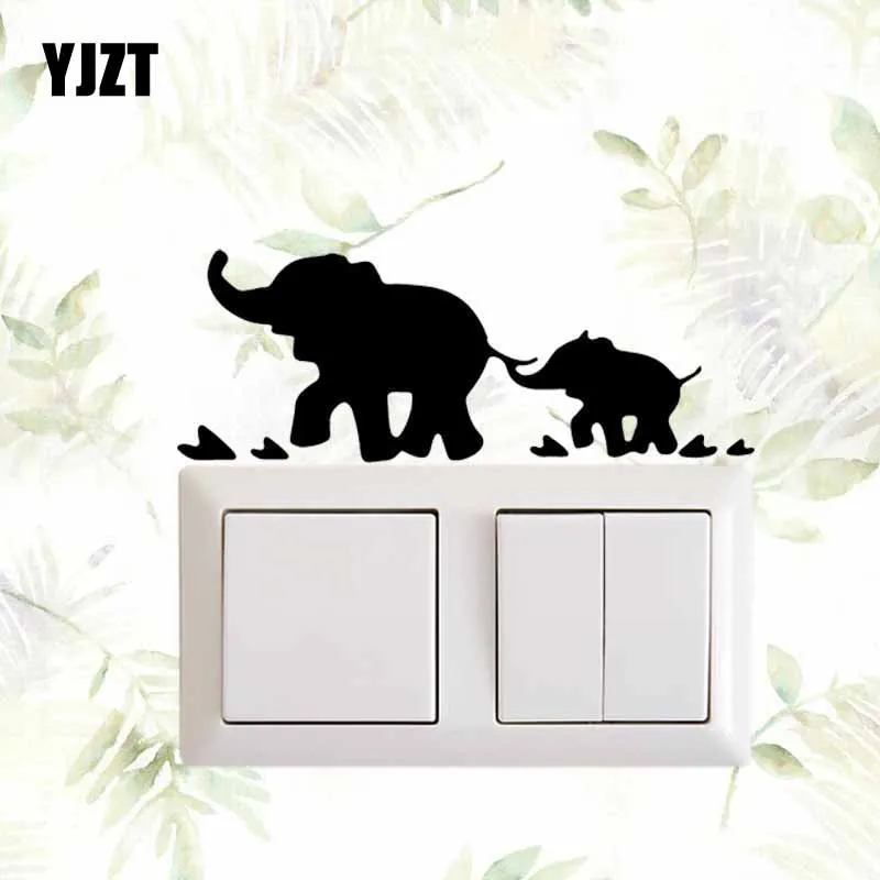 YJZT Momma &amp Baby Elephant виниловый стикер для переключателя декор гостиной настенные