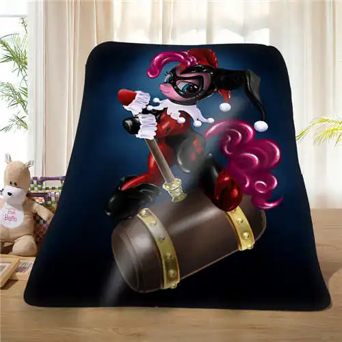 Custom Harley-Quinn-DC-Comic (1) Blanket Soft Fleece DIY Your Picture Decoration Bedroom Sofa Multi