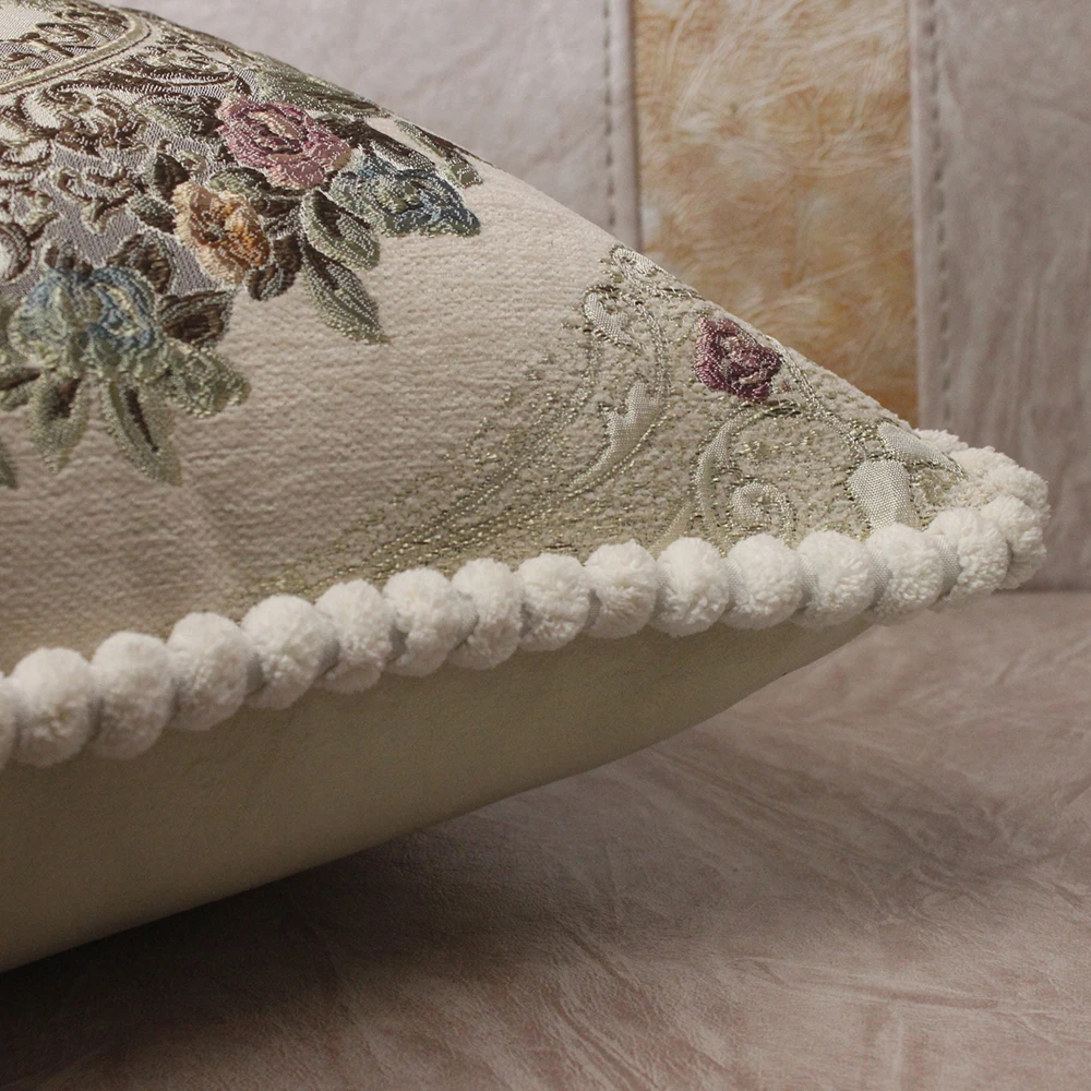 CURCYA Роскошные шенилловые жаккардовые Элегантные Наволочки для дивана, домашний декоративный чехол для подушки, Европейский цветочный Рождественский подарок