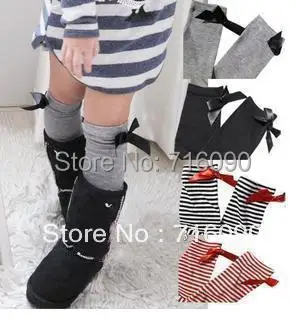 

Cotton Bow Design Girls Boot Socks Princess Children's Long Sock Baby Kids Socks Leg Warmers Pantyhose Striped Bowknot dr0004-16