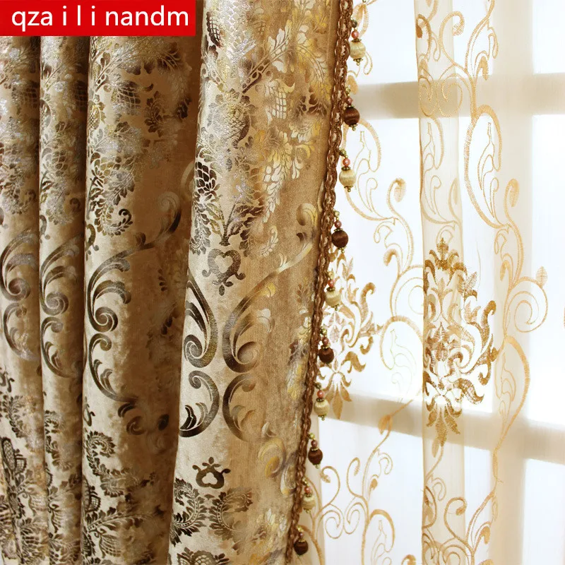 

Luxury European top royal printing Blackout curtains for Living Room classic custom high quality curtains for Bedroom/Kitchen