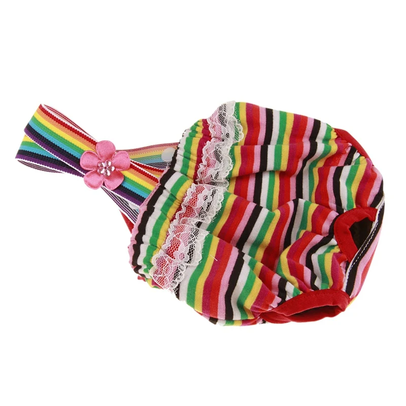 Striped Pet Dog Shorts Diaper Sanitary Physiological Pants Washable Female Short Panties Menstruation Underwear Briefs