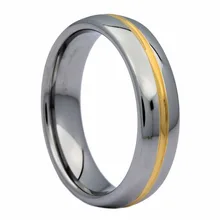 6 мм Белый Вольфрам золотистое кольцо центр рифленые пары обручальные кольца Размер 5-13